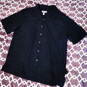 Caribbean Joe black Hawaiian shirt med